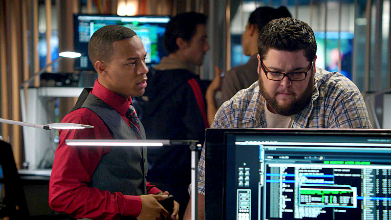 Still of Shad Moss and Charley Koontz in CSI: Cyber (2015)