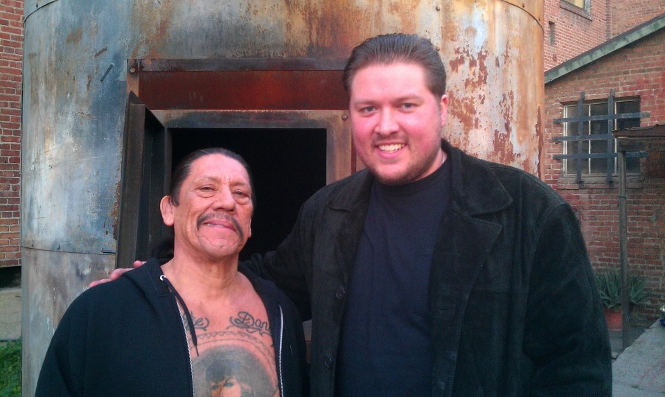 Danny Trejo and Derek Easley, working on the set of 