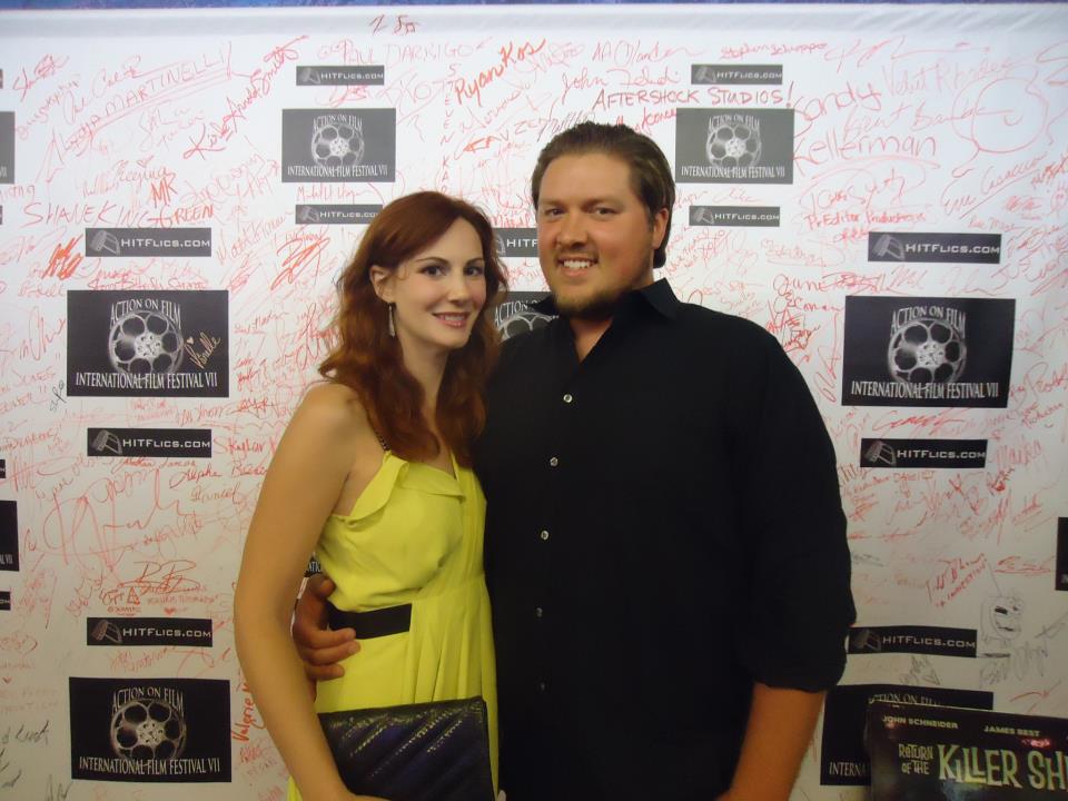 On the red carpet with Kat Sheridan at the Action on Film Festival.