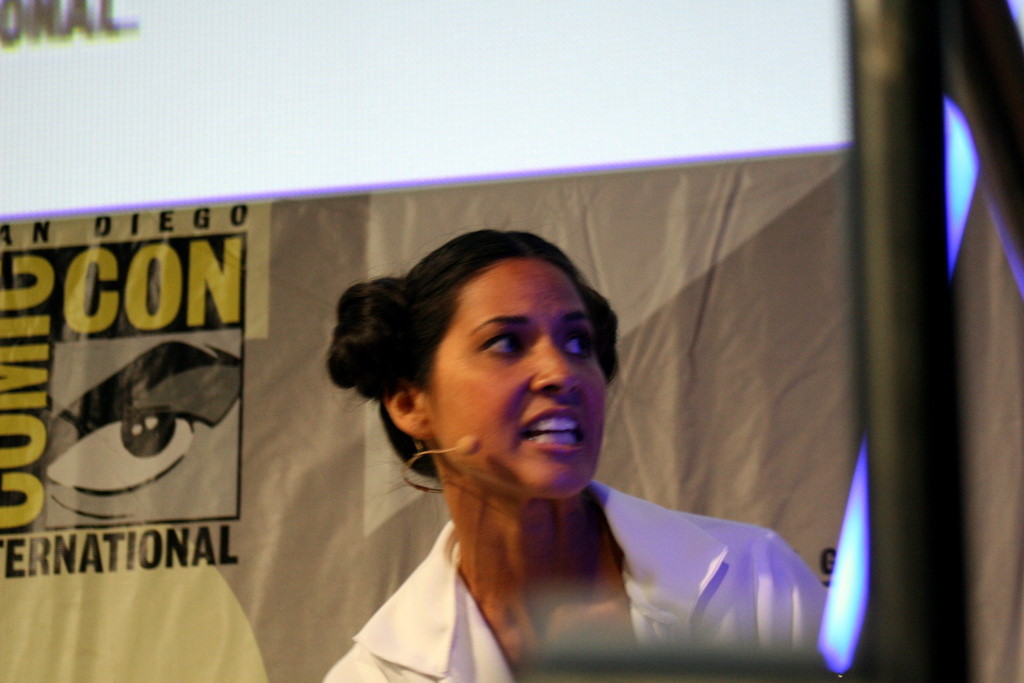 Olivia Munn from G4's Attack of the Show makes an entrance as a more modern Princess Leia.