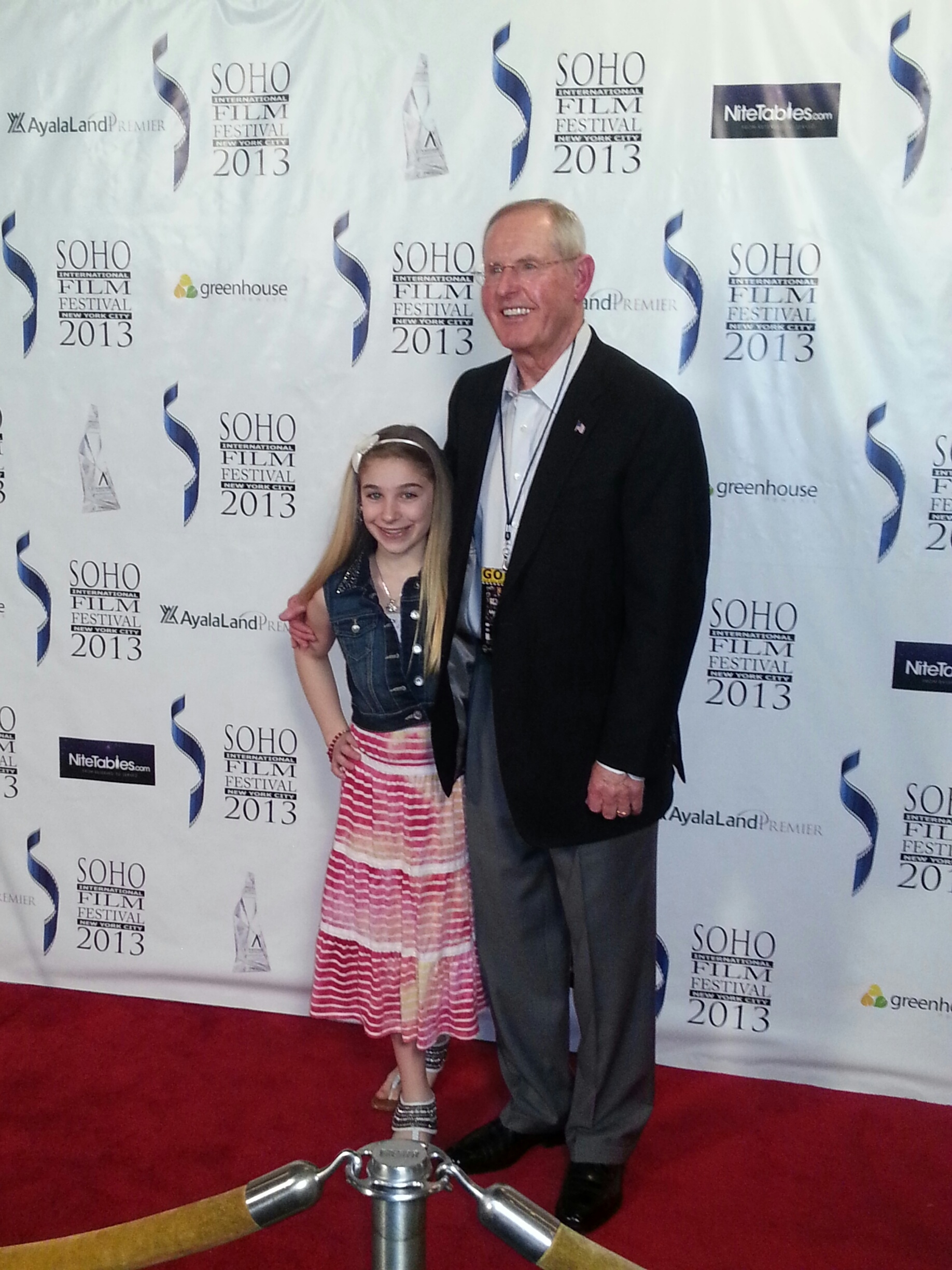 Kamryn DiBlasio & Tom Coughlin 2013 Soho Film Festival