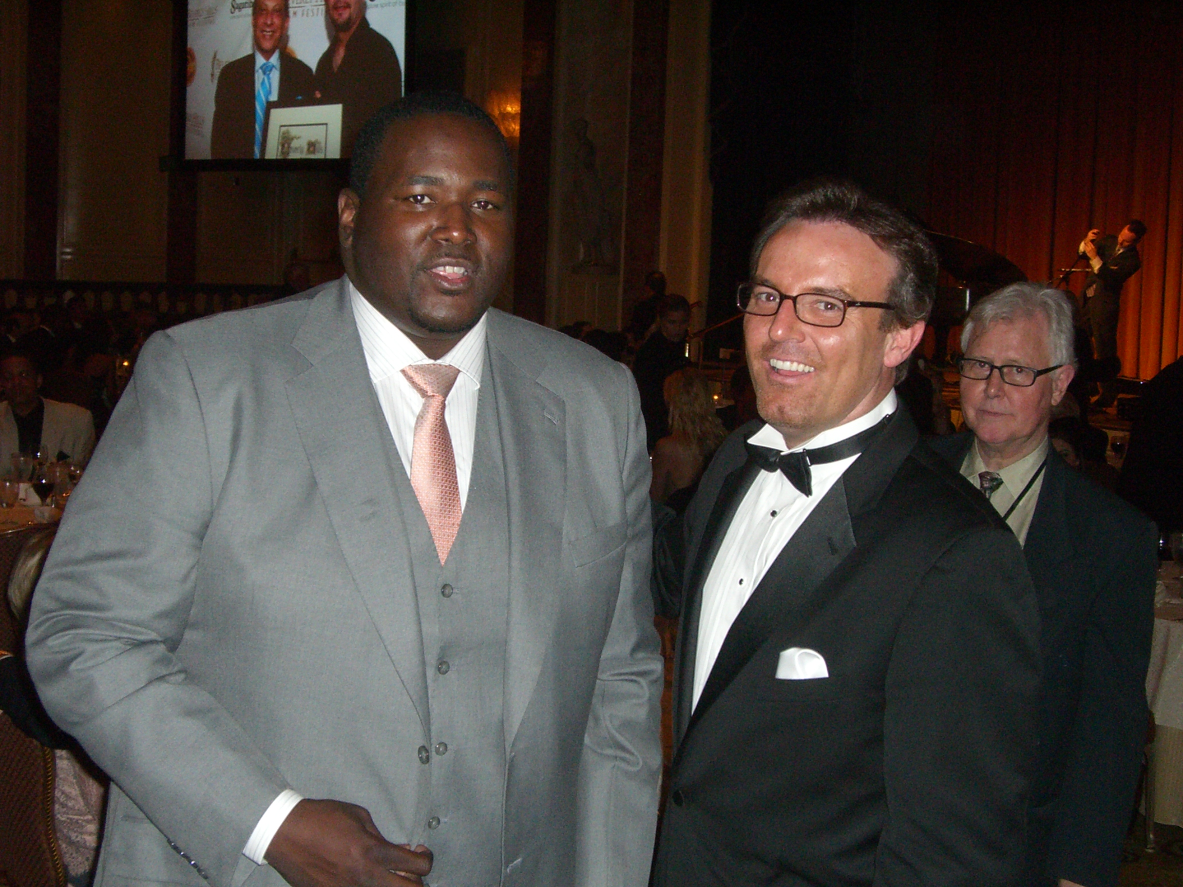 Quinton Aaron from Blind Side and David Kane, hanging out at the Beverly Hills Film Festival