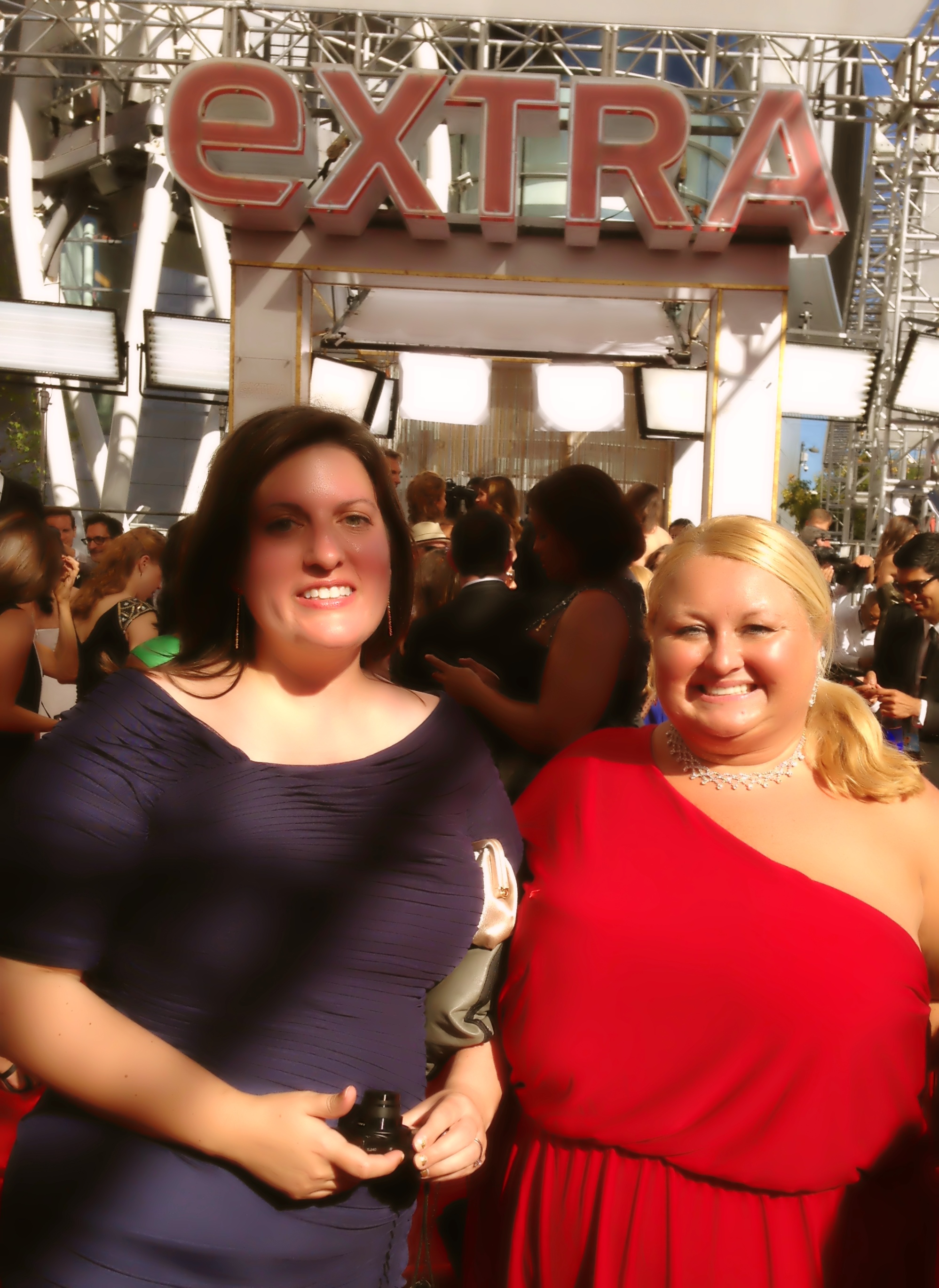 Extra on Red Carpet at Emmy Awards 2013