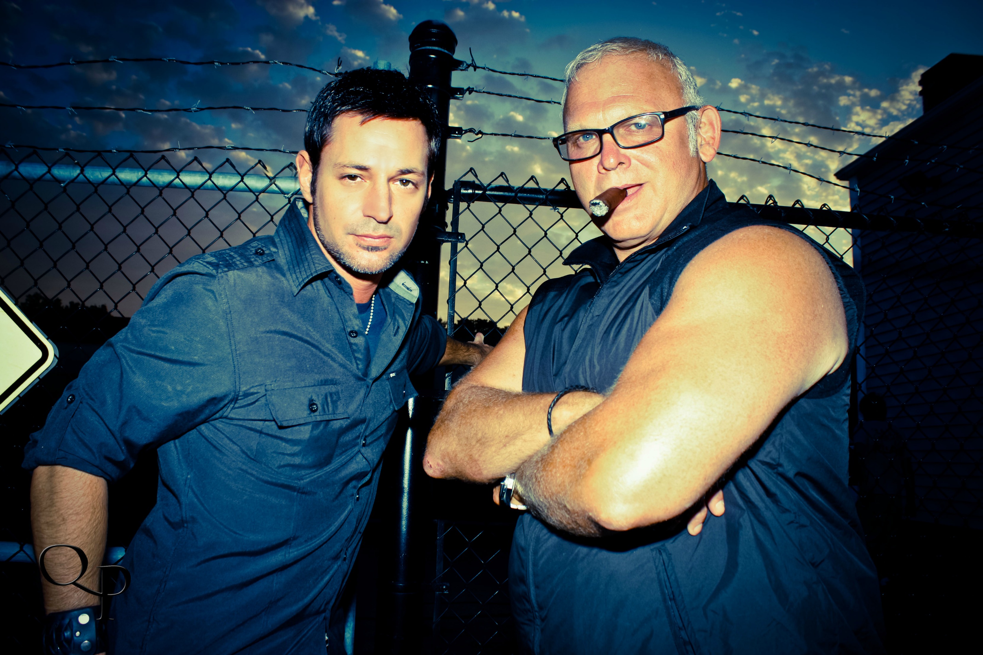 David Gere with actor Billy Vigeant on location - Self Storage (2013)
