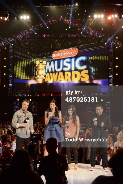 Madeline Whitby with Morgan Tompkins, Candice and Ernie D. hosting The 2014 Radio Disney Music Awards