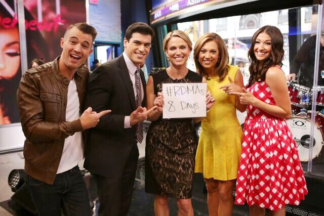 Madeline Whitby with Morgan Tompkins on the set of Good Morning America