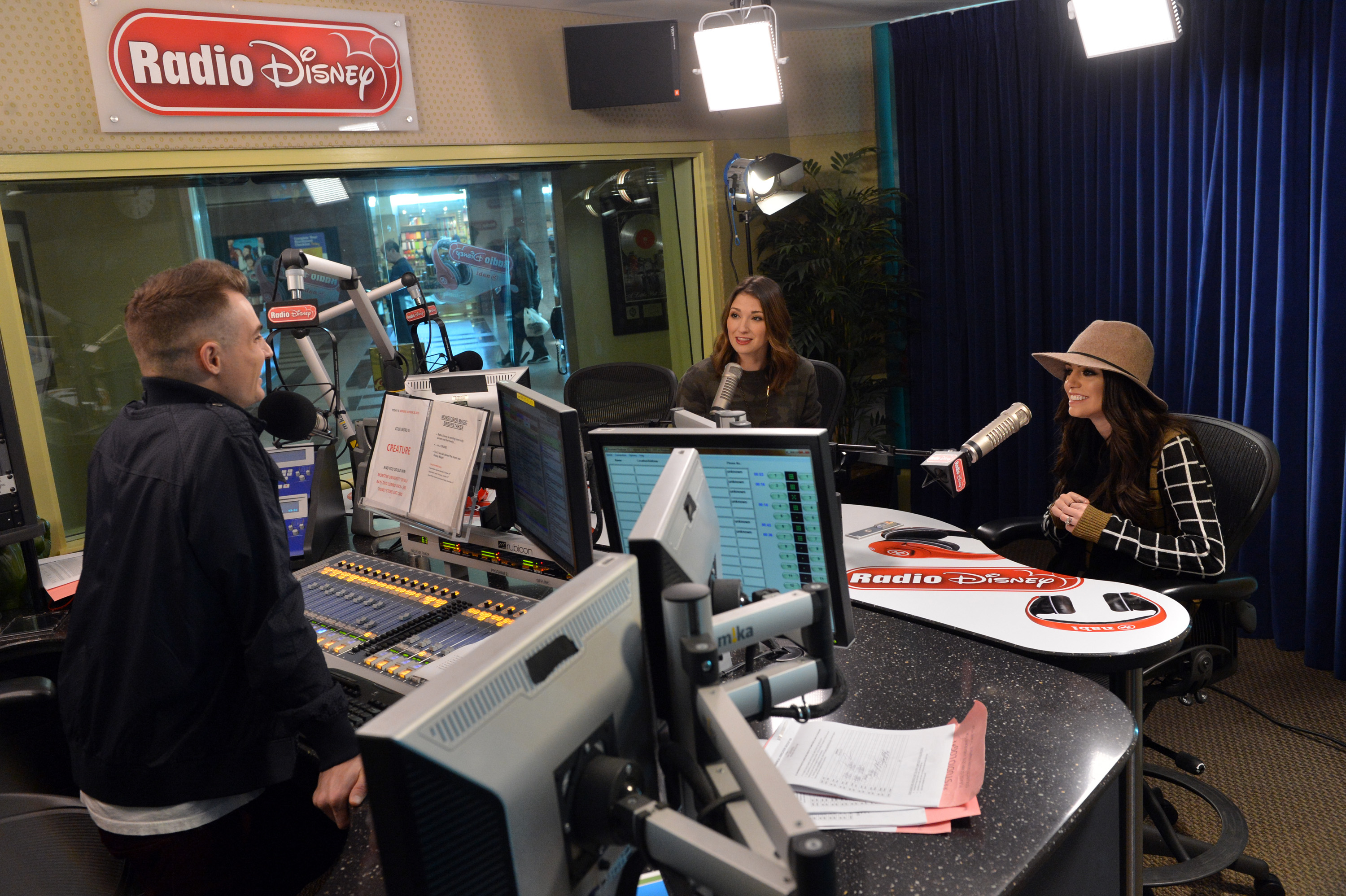 Madeline Whitby with Morgan Tompkins and Cher Lloyd at Radio Disney