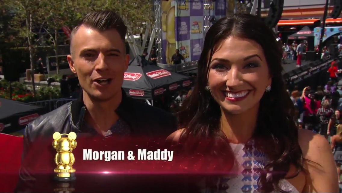 Madeline Whitby with Morgan Tompkins hosting The 2014 Radio Disney Music Awards