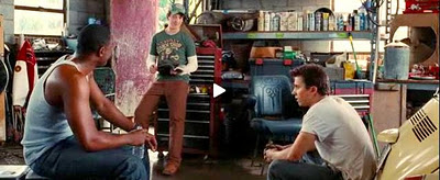 SEr'Darius Blain, Miles Teller and Kenny wormald in Footloose' garage scene