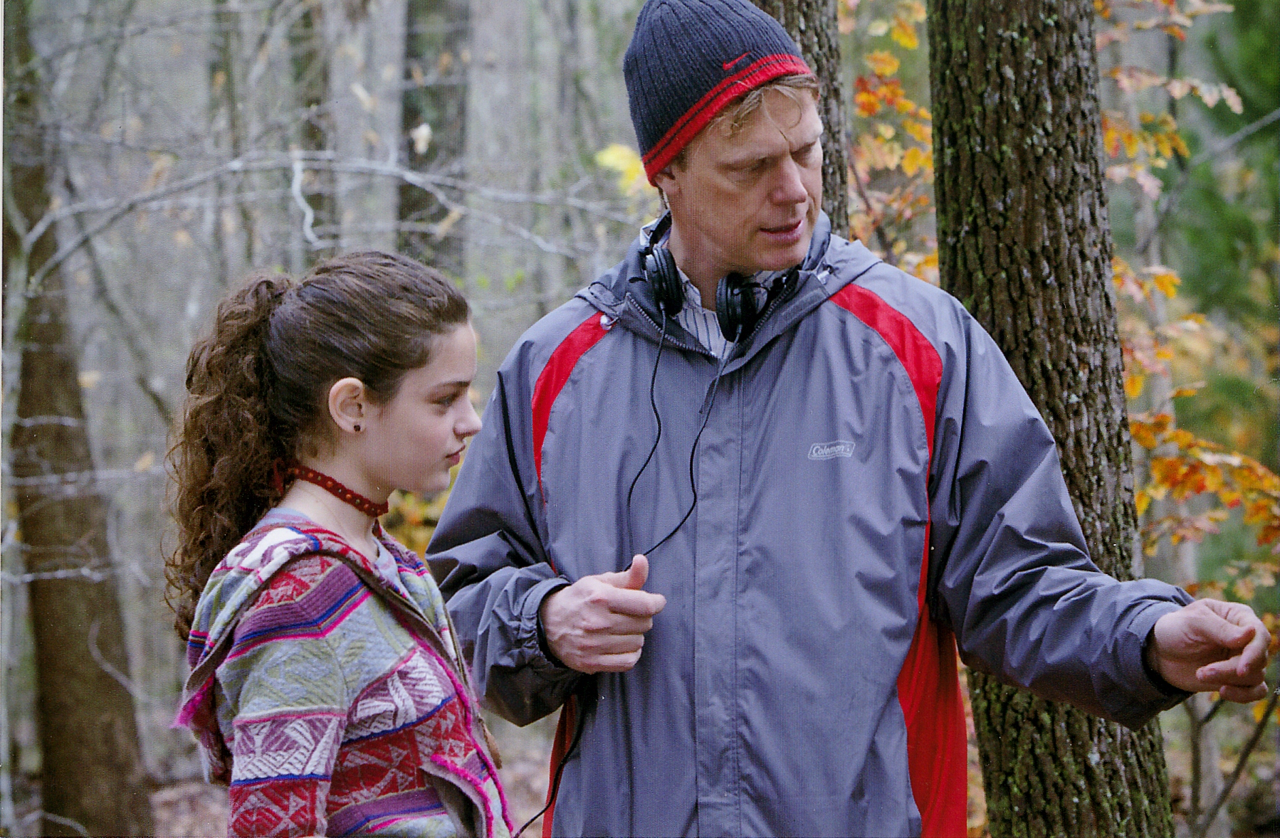 Behind The Scenes photo of Dir. Peter Hedges and Odeya Rush on the set of The Odd Life Of Timothy Green