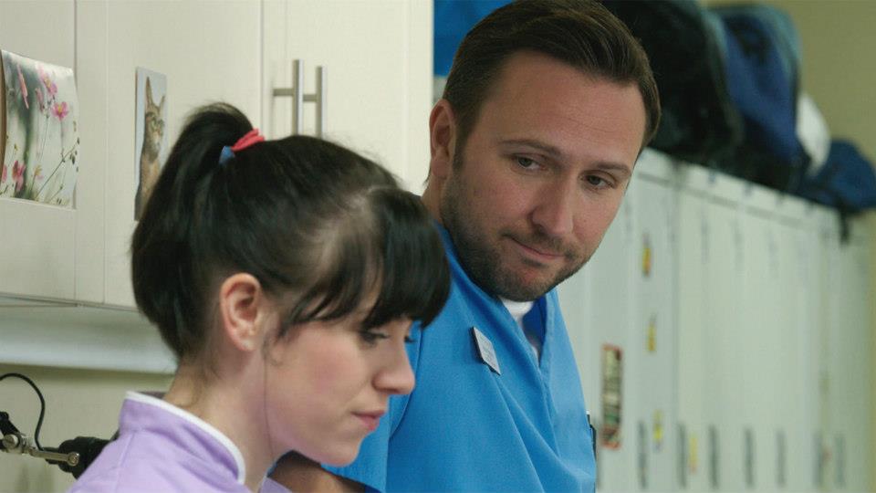 Gemma-Leah Devereux and Alex Walkinshaw as Aoife and Fletch in Casualty
