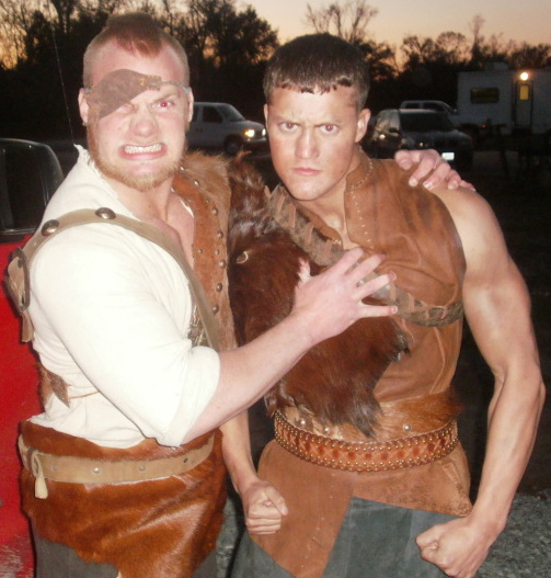 Stunt performers Adam Sibley and Beau Brasseaux on set of Dungeons an Dragons