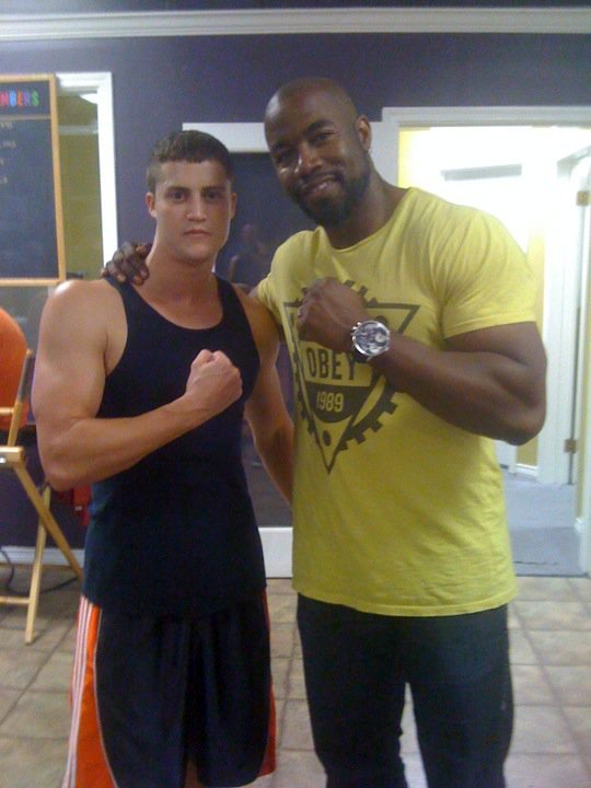 Director Micheal Jai White on set With Beau Brasseaux on Never Back Down 2