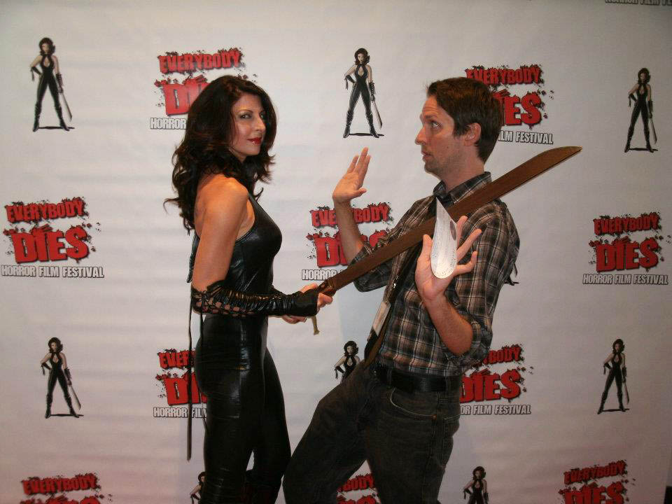 JohnMark Triplett with Jamie Carson (aka Machete Betty) at the Everybody Dies Horror Film Festival 2011.