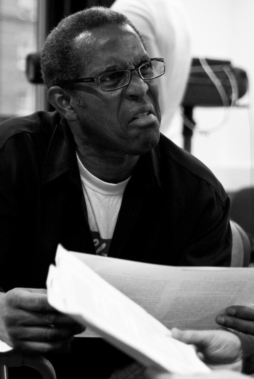 Conrad Peters at a reading photo session