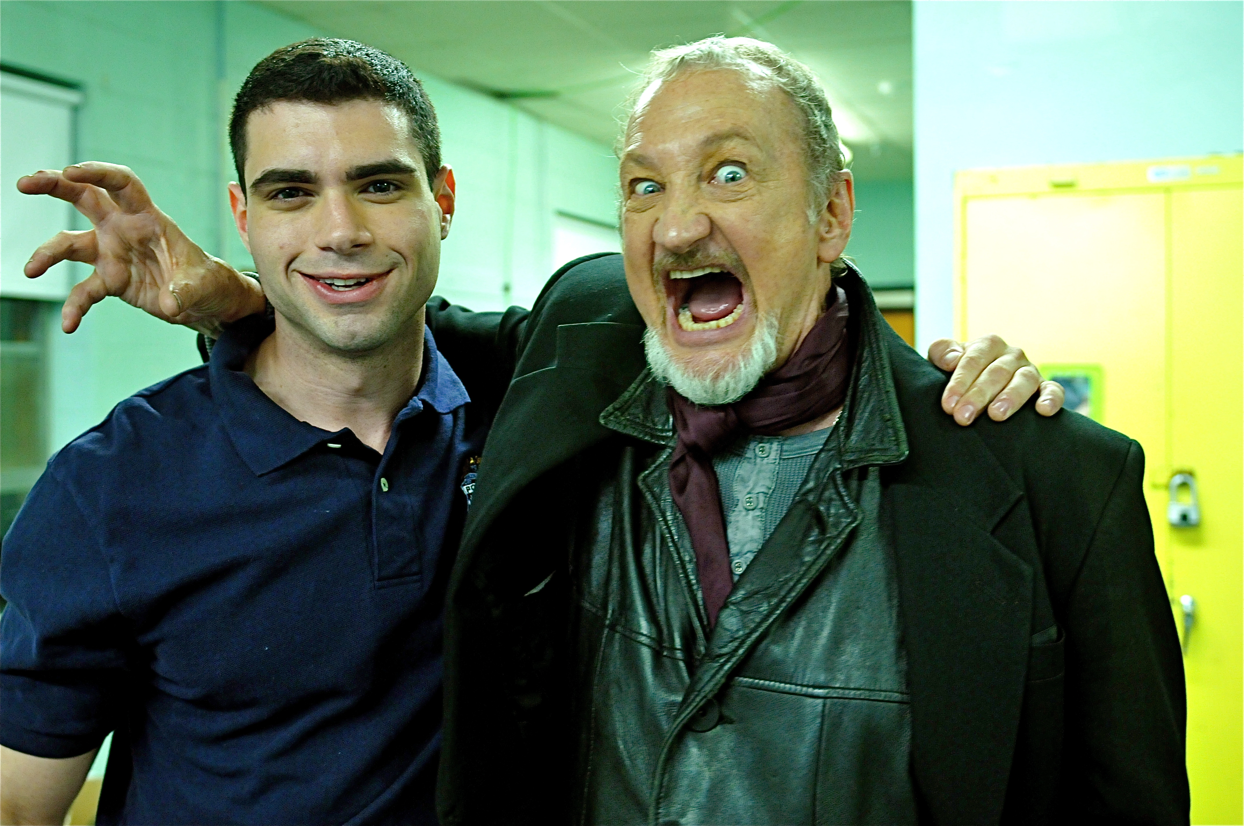 Tommy with Robert Englund on the set of Inkubus.