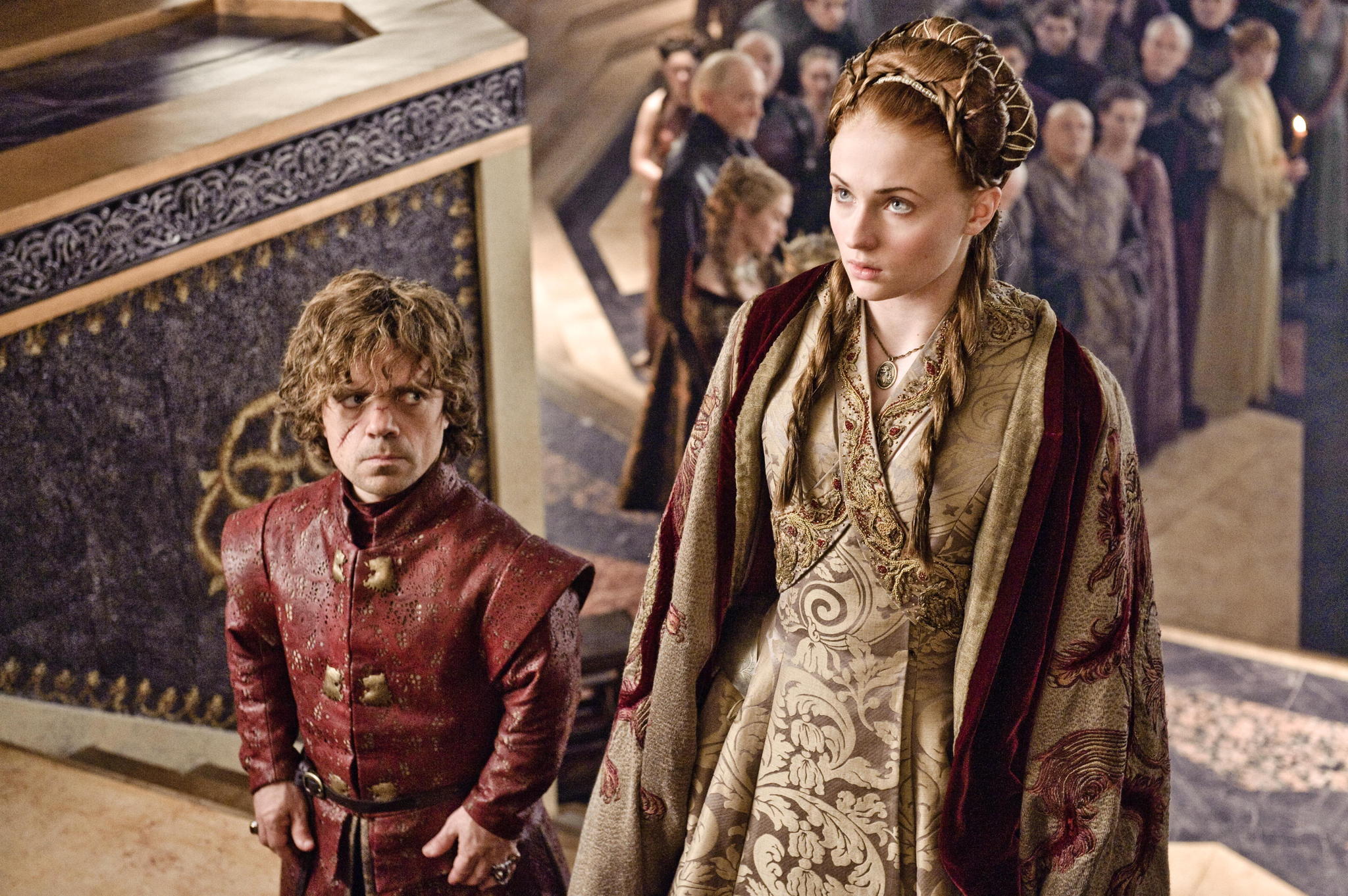 Still of Peter Dinklage and Sophie Turner in Sostu karai (2011)