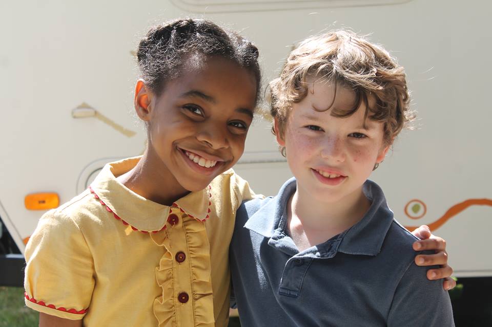 Nadej and Landon Giminez on set of Resurrection.