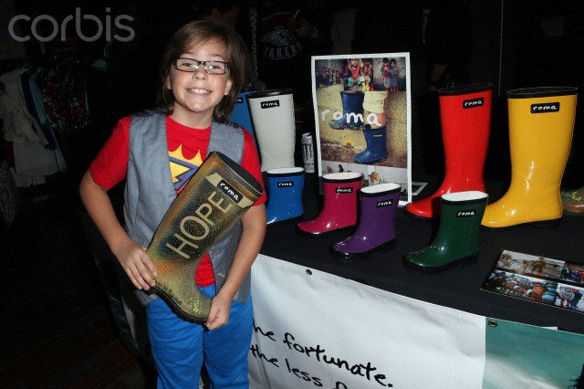 Gabe with Roma Boots for Wounded Warrior Project