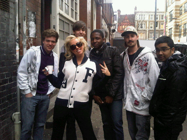 Ben Probert, Aisleyne Horgan-Wallace and some of the cast for Boy Better Know, JME and Adam Deacon's music video 