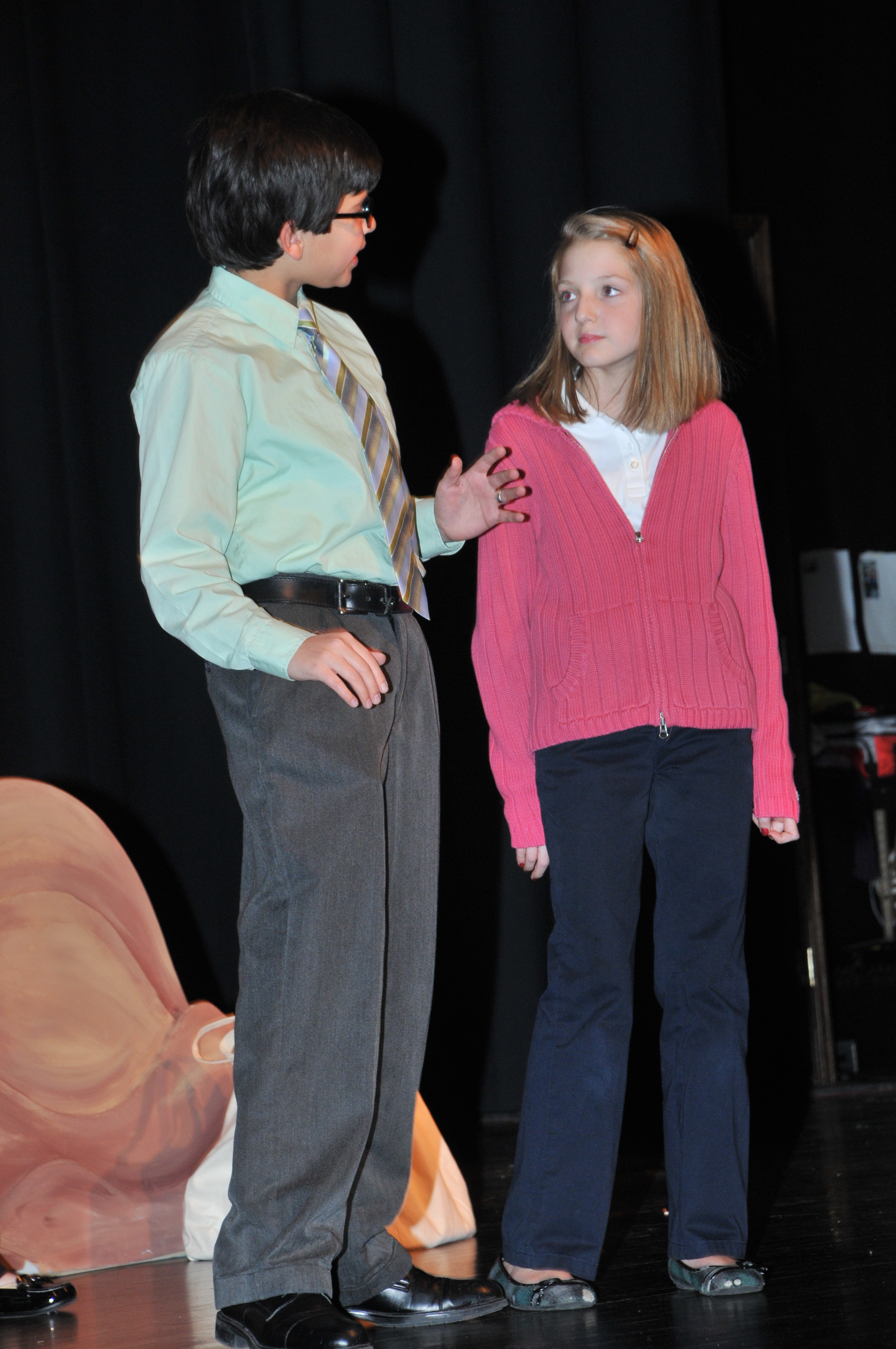 Tryston Skye as Bob Bradley with Madelin Newcomb as Beth Bradley - Best Christmas Pageant Ever - ReACT.