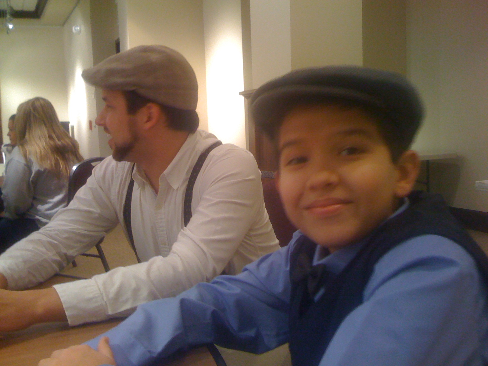 Tryston Skye with brother Alec in the green room on the set of 