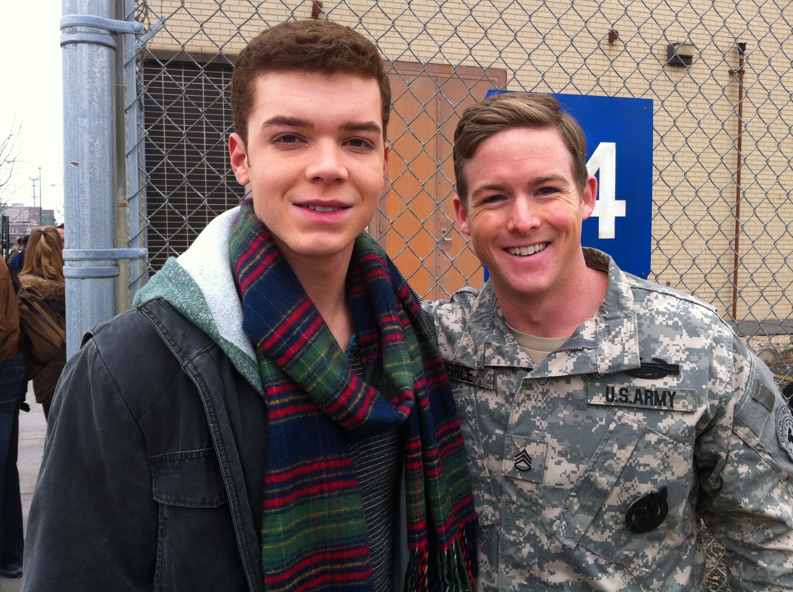 Cameron Monaghan and Tommy Beardmore on the set of Showtime's Shameless