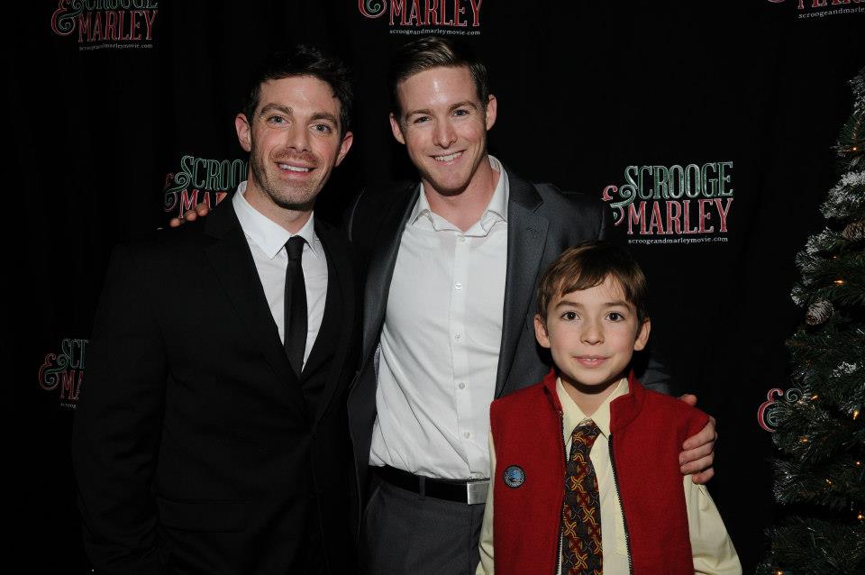 David Moretti, Tommy Beardmore, and Liam Jones at the Chicago world premiere of Scrooge & Marley