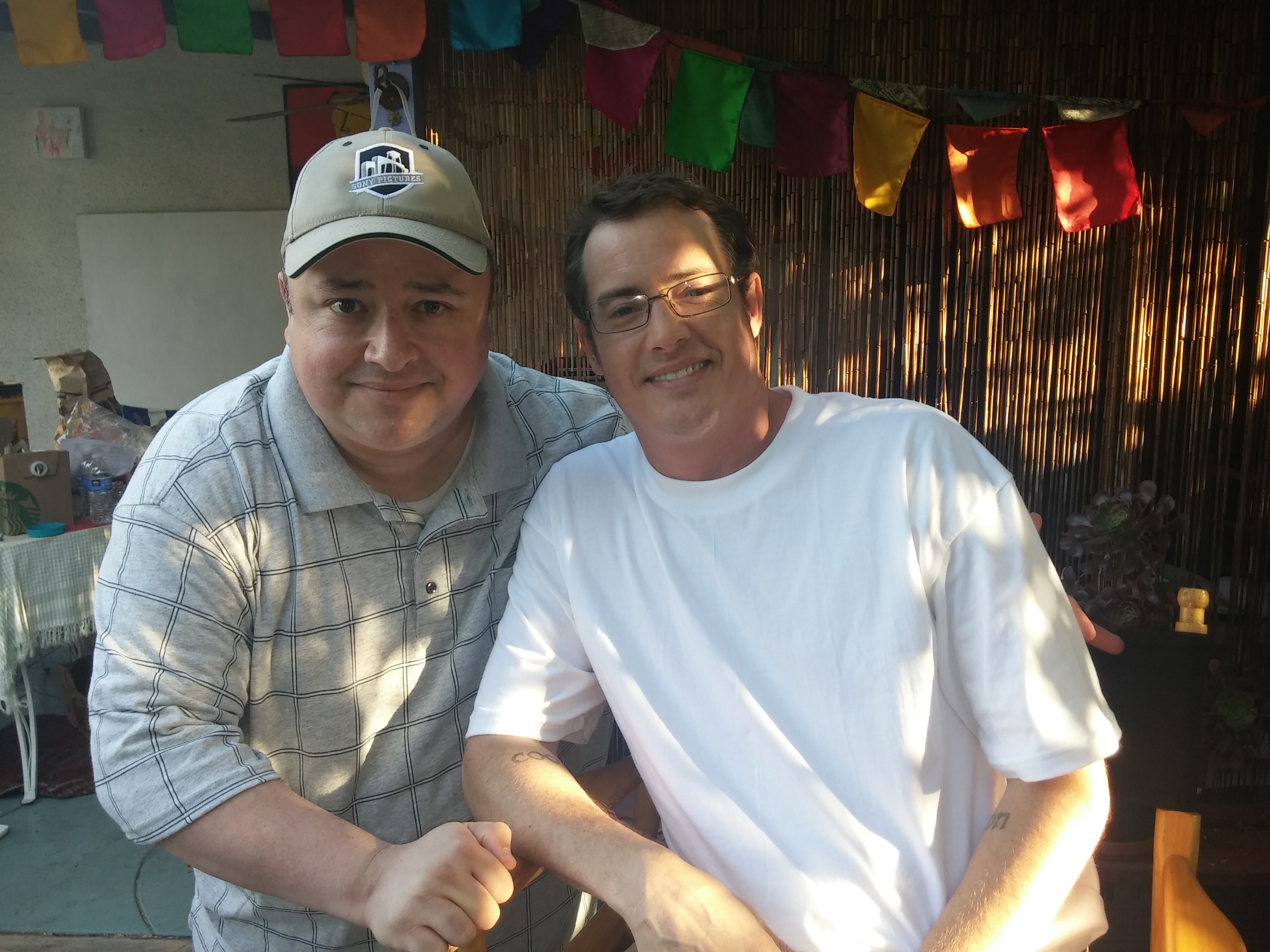 Gabriel Campisi and Jason London on the set of School's Out.