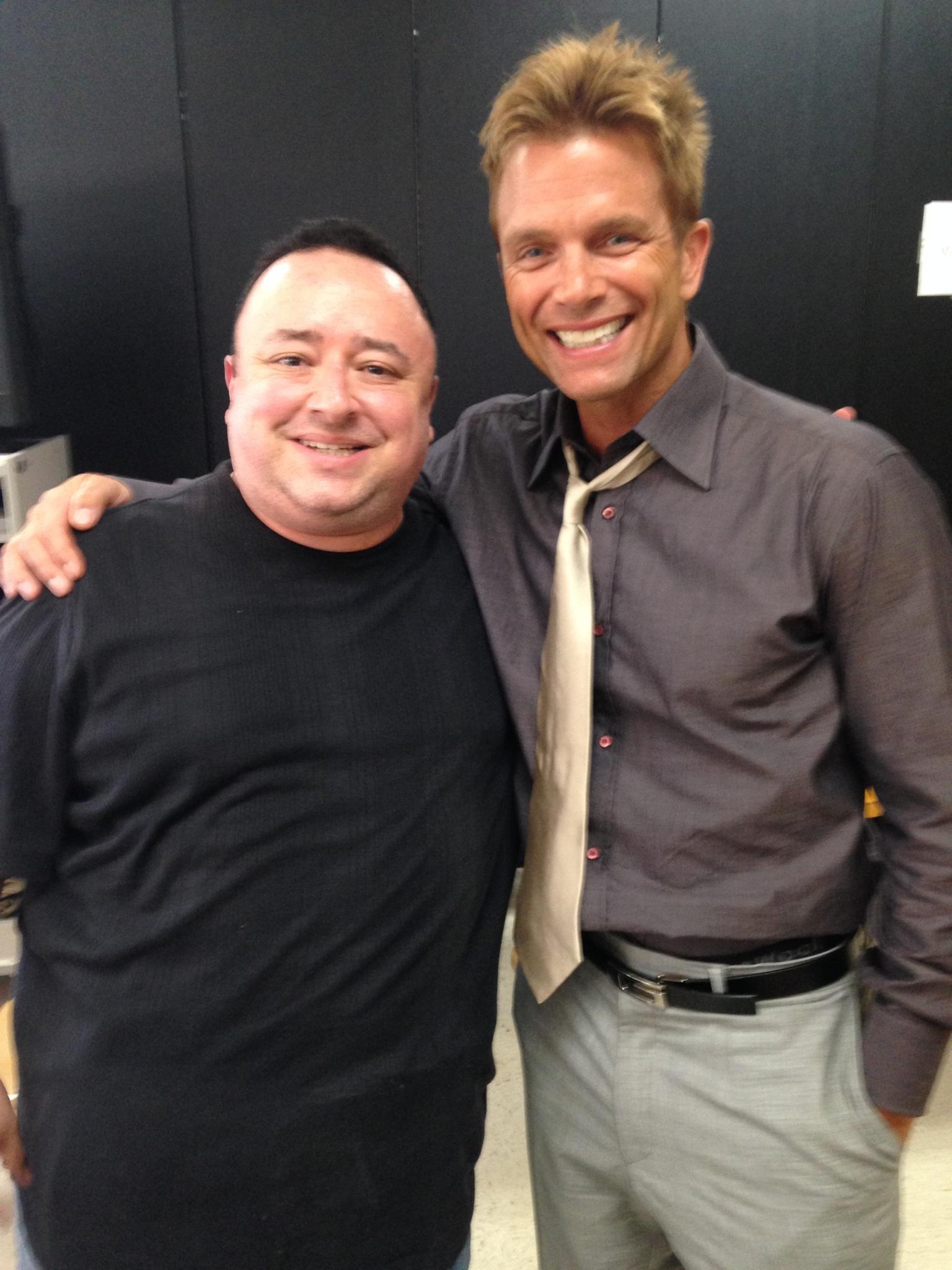 Gabriel Campisi and David Chokachi on the set of School's Out.