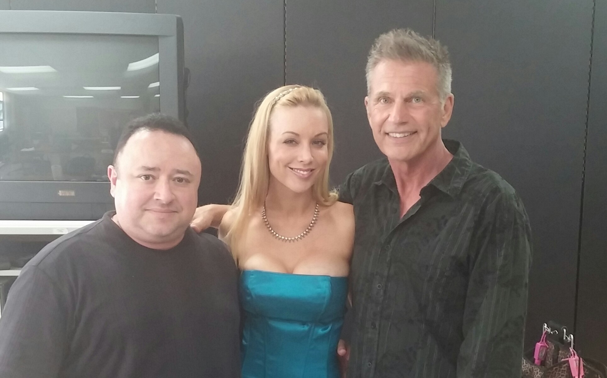 Gabriel Campisi, Kayden Kross and Steve Hanks on the set of School's Out.