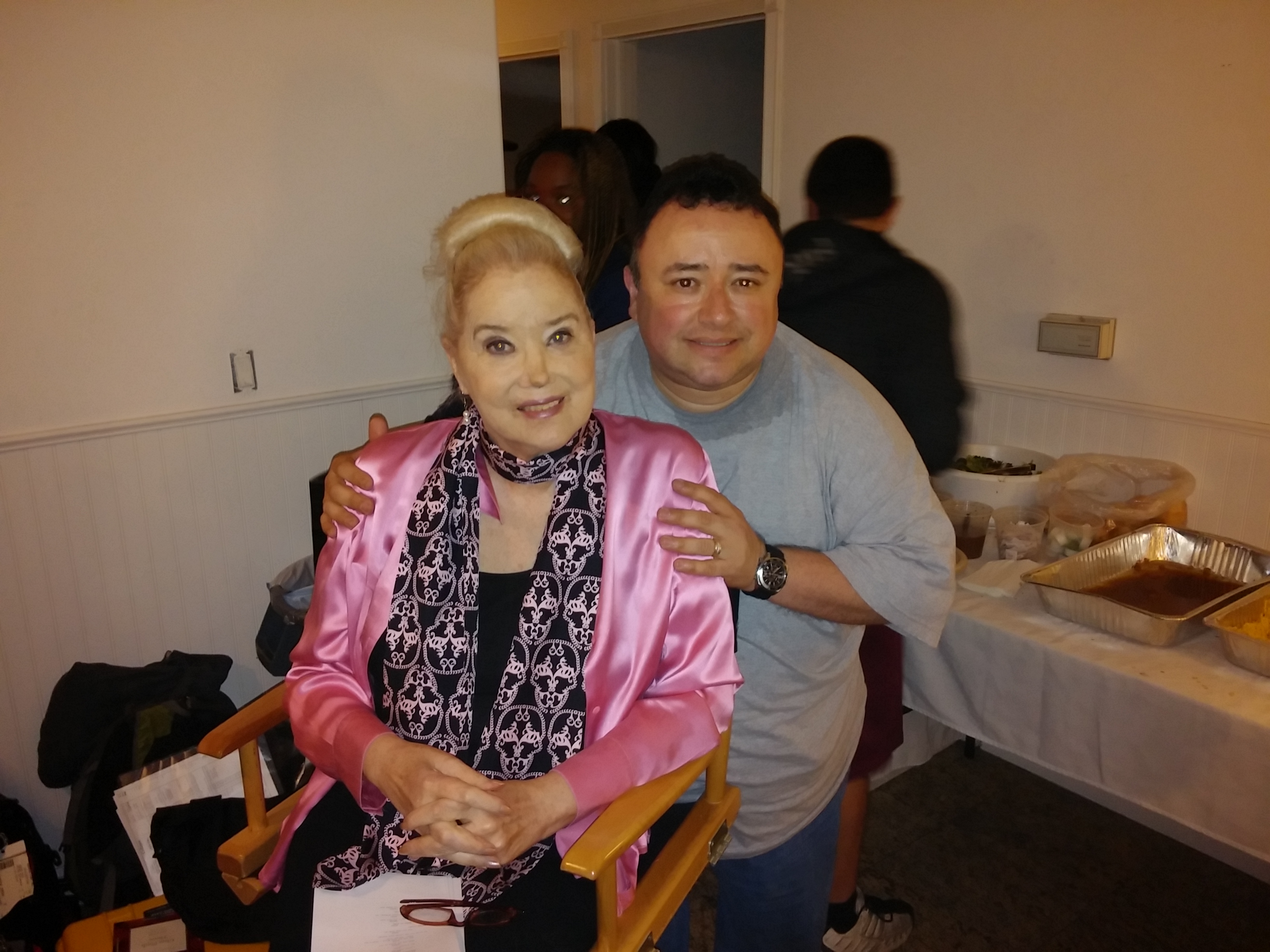 Hollywood legend Sally Kirkland and Gabriel Campisi on the set of Buddy Hutchins.