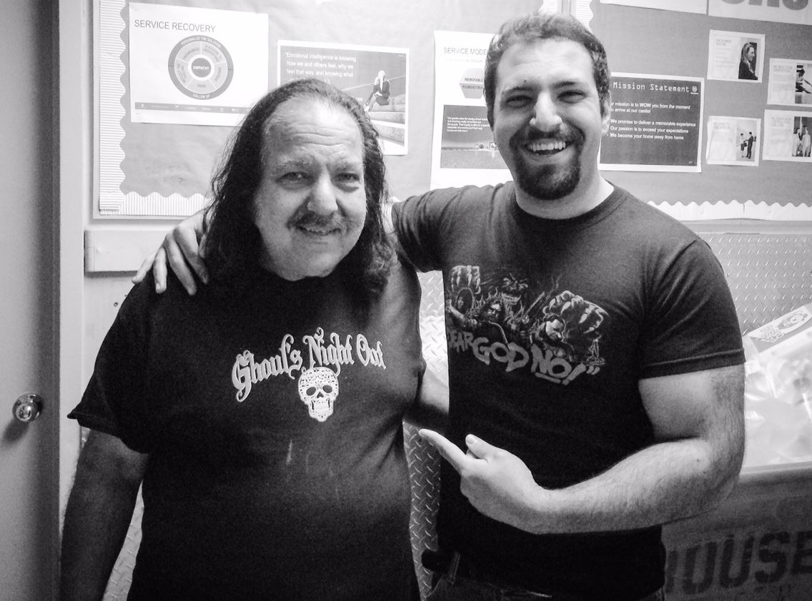 Ron Jeremy and James Balsamo on the set of Bite School.