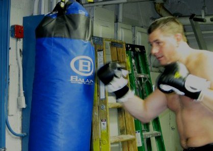 Richard Macdowall excercising at the health and fitness club.