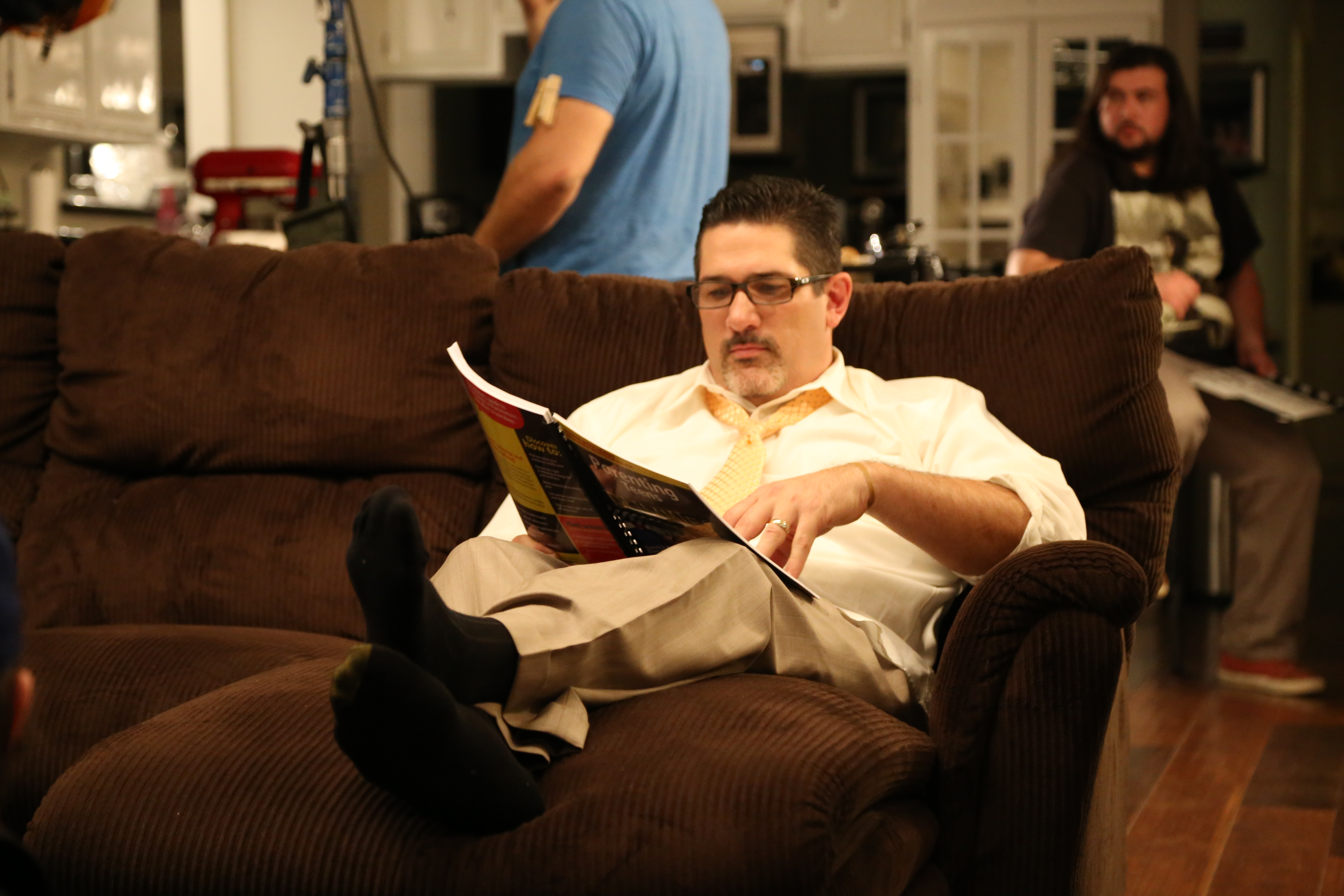 Thomas Haley on the set of Paperhearts