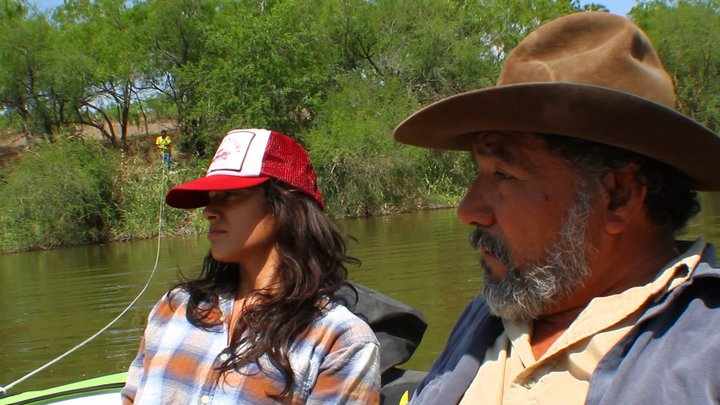 Maria Guzman (Maria) and Rigo Ordaz (Don Pablo) in movie 