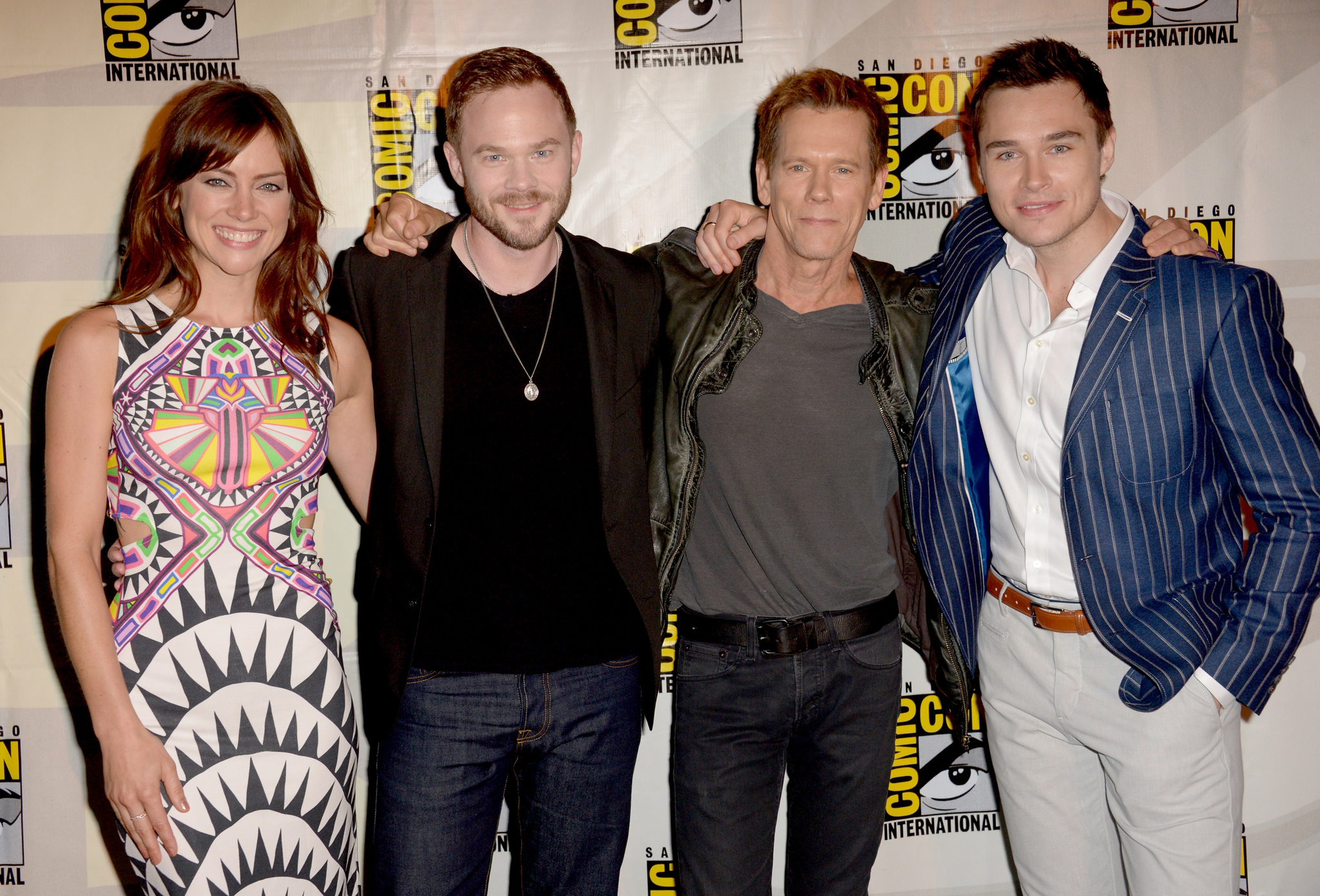 Kevin Bacon, Shawn Ashmore, Jessica Stroup and Sam Underwood at event of The Following (2013)