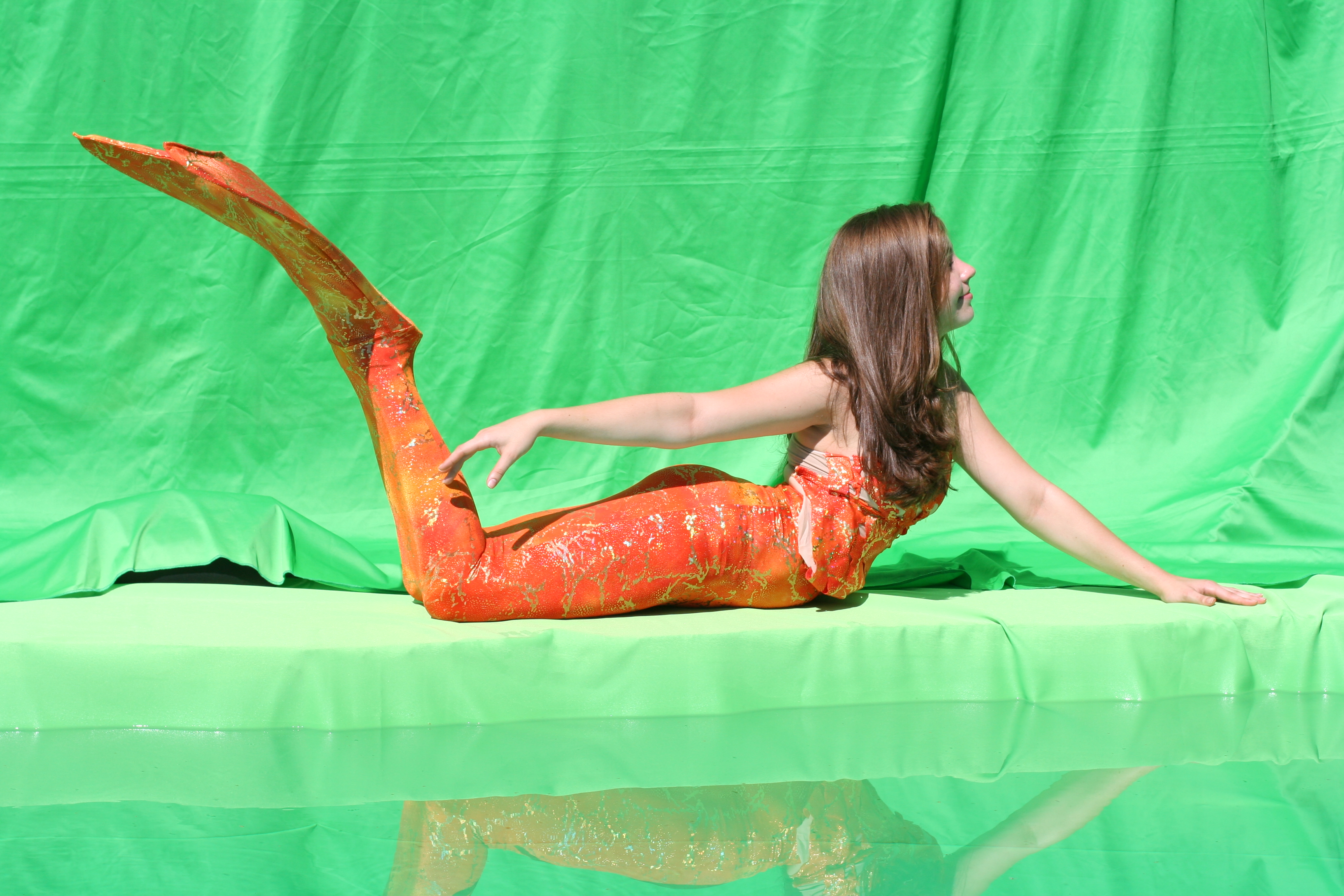 Filming a mermaid scene for a book trailer;The Broken Trinity: Secrets of the Orb.