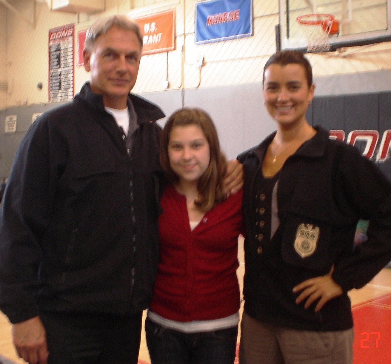 Summer with Mark Harmon and Cote de Pablo on the set of NCIS