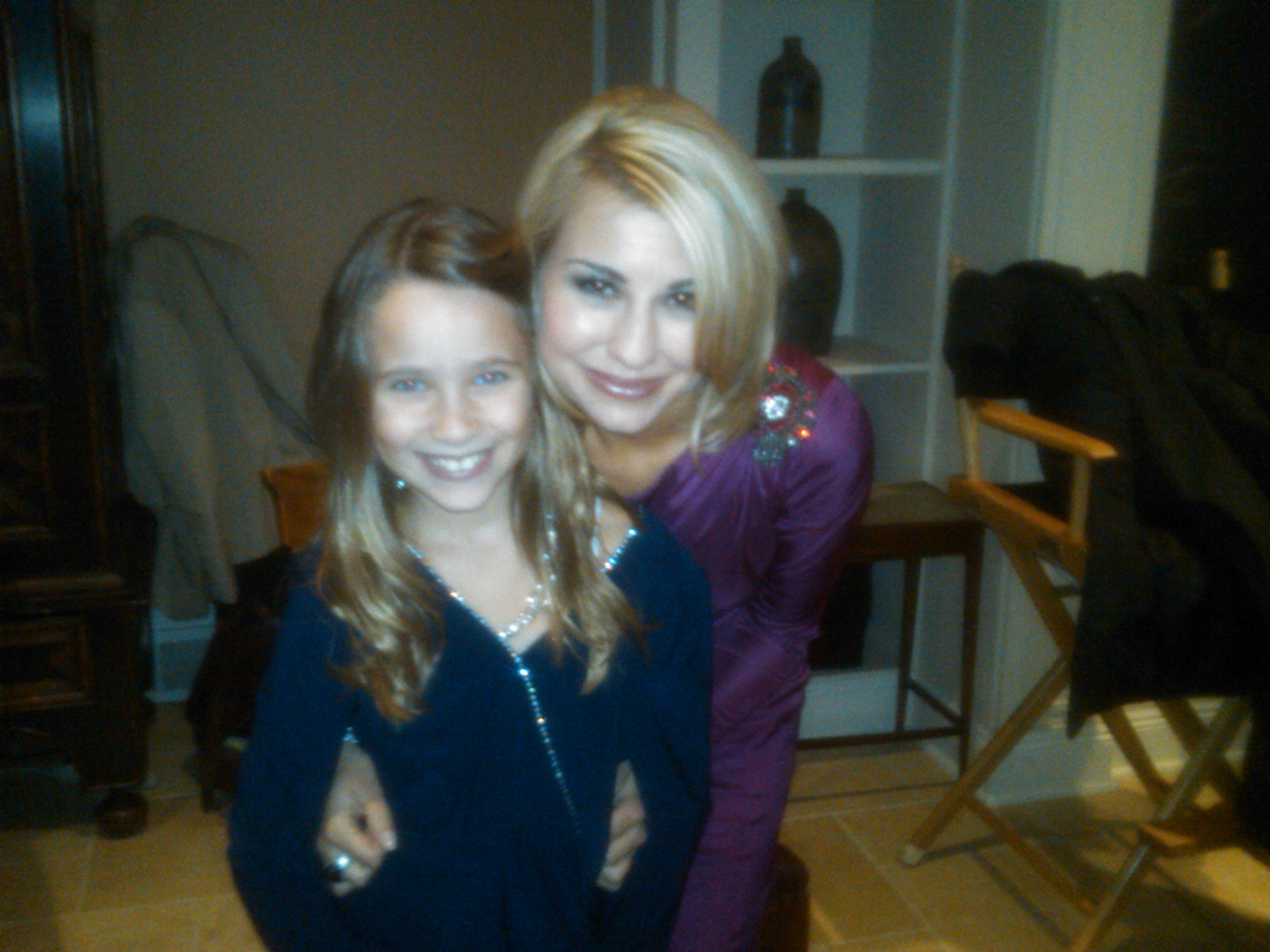 Sammi with Chelsea Kane on the set of Lovestruck: The Musical