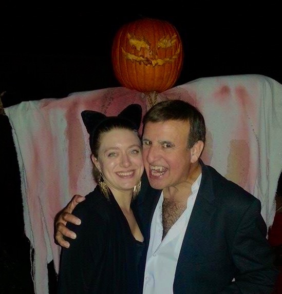 Halloween in Hollywood! Dracula and his familiar.