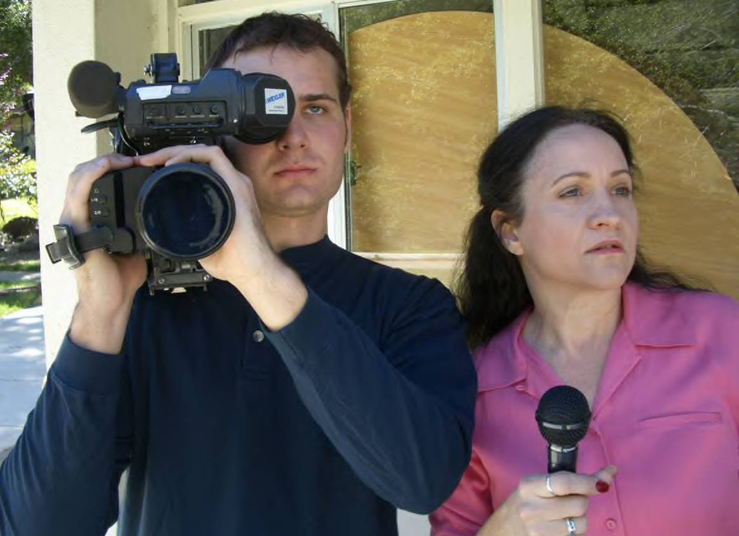 as TV reporter in Abe and Bruno - filmed on the Paramount Ranch in Woodland Hills, California 2005