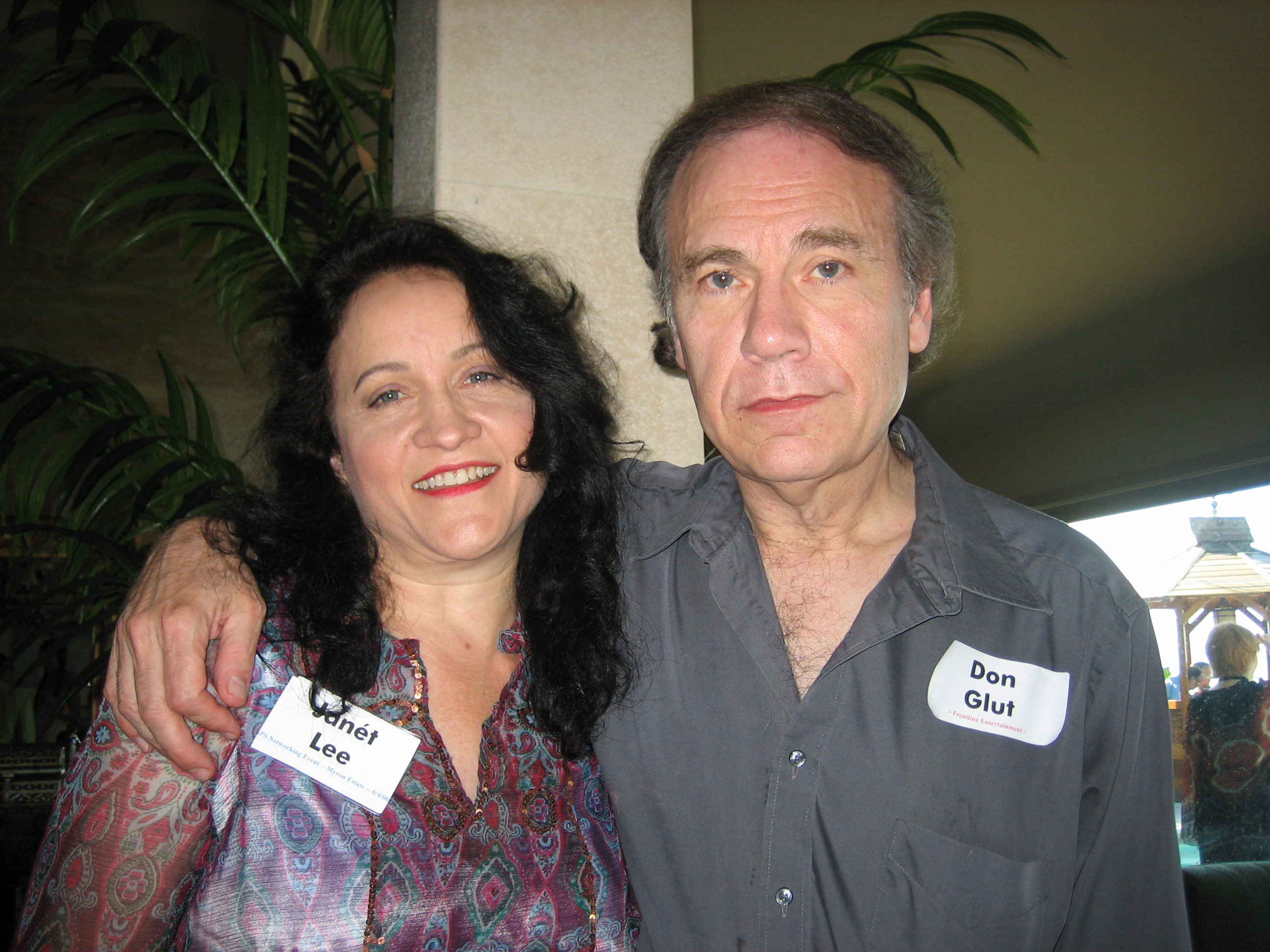 with director Don Glut at a networking event, at the Myron Estate in the Hollywood Hills, 2006