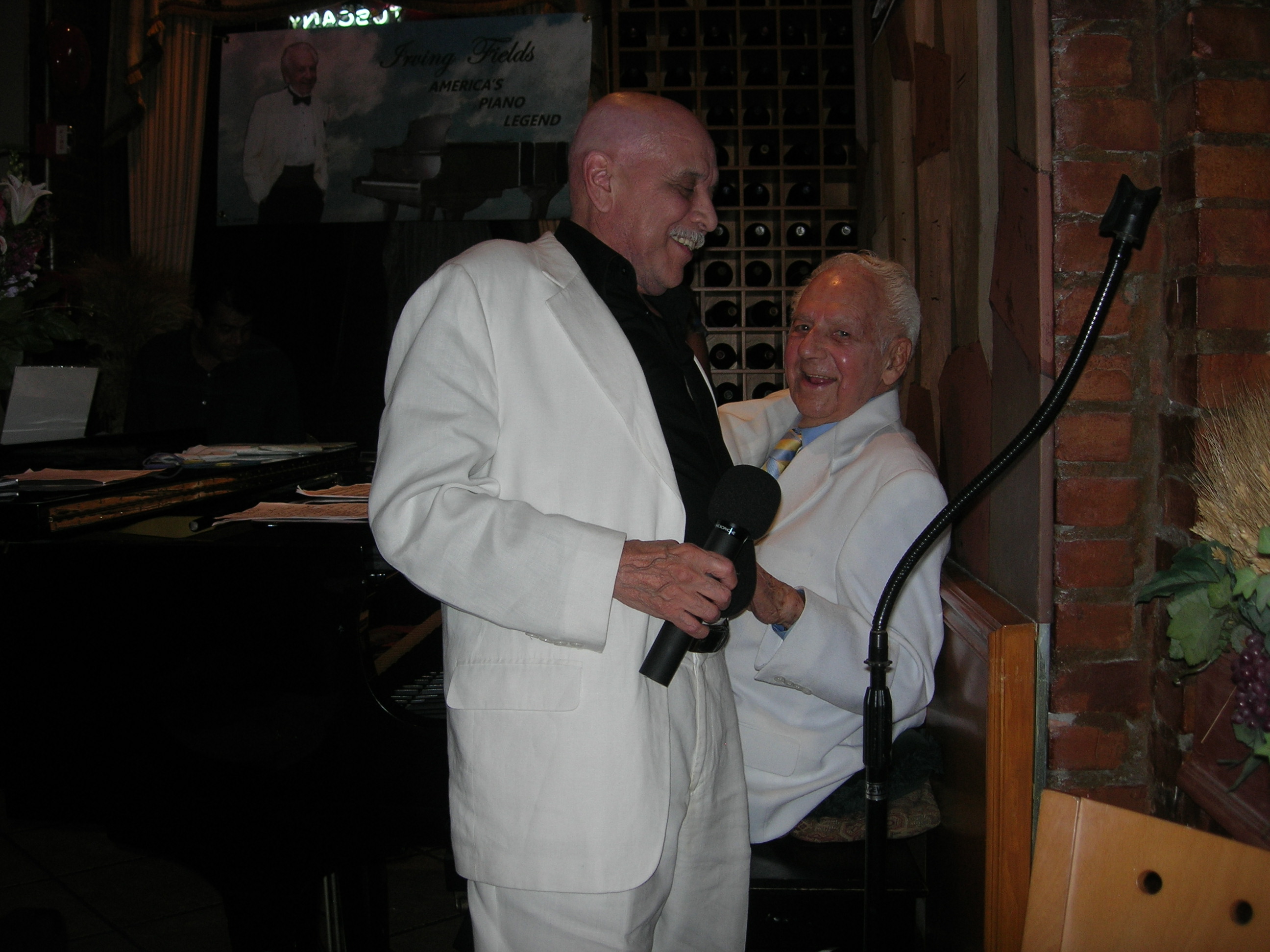 WITH AGELESS PIANIST/COMPOSER IRVING FIELDS AT HIS 95th. BIRTHDAY. 8/4/10