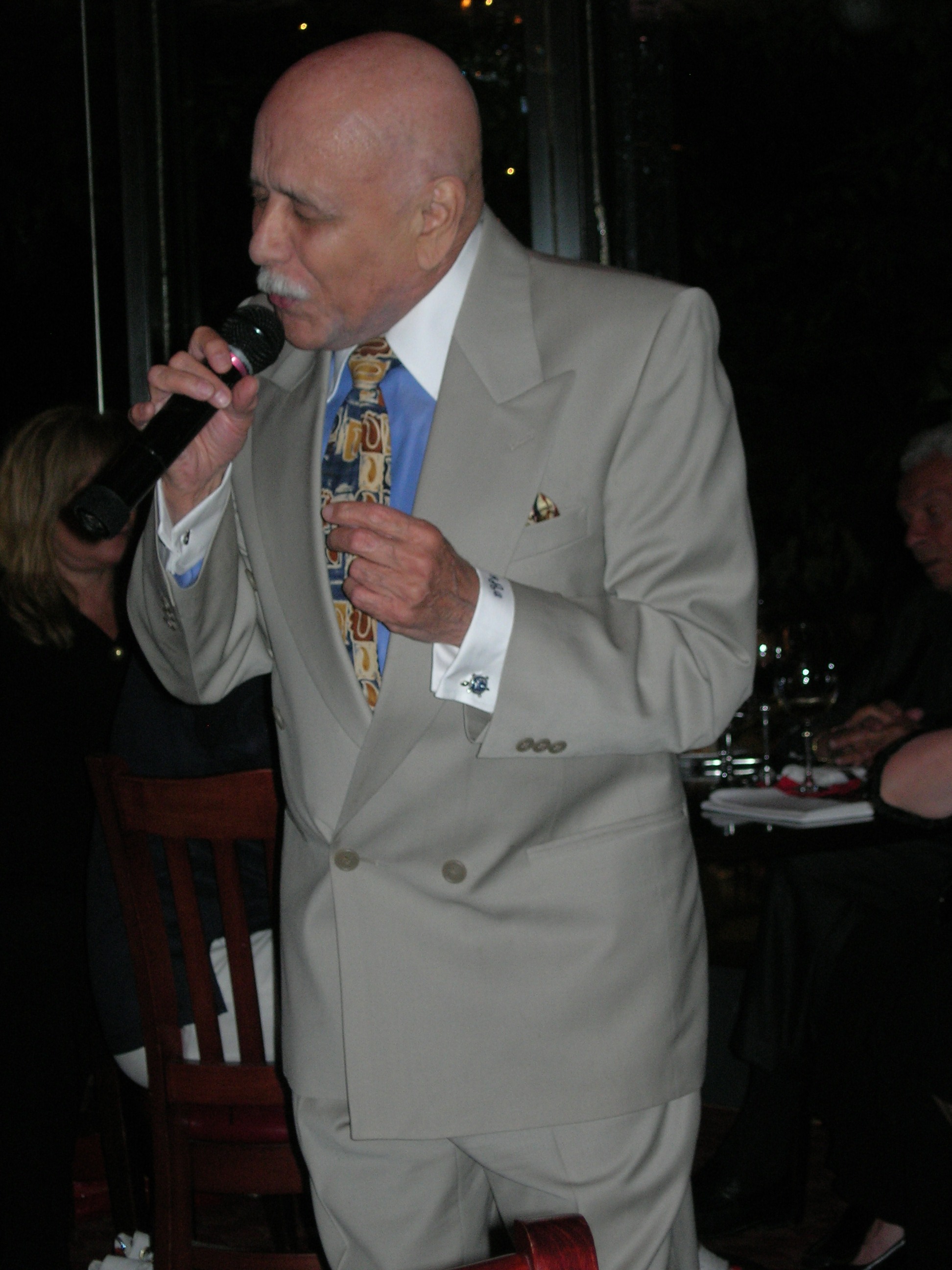 Singing at Club A Steakhouse, with house entertainer, Danny Nye