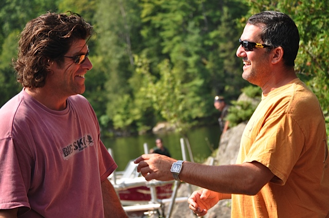 With Director Matt Birman between takes on the set of 'a fish story'