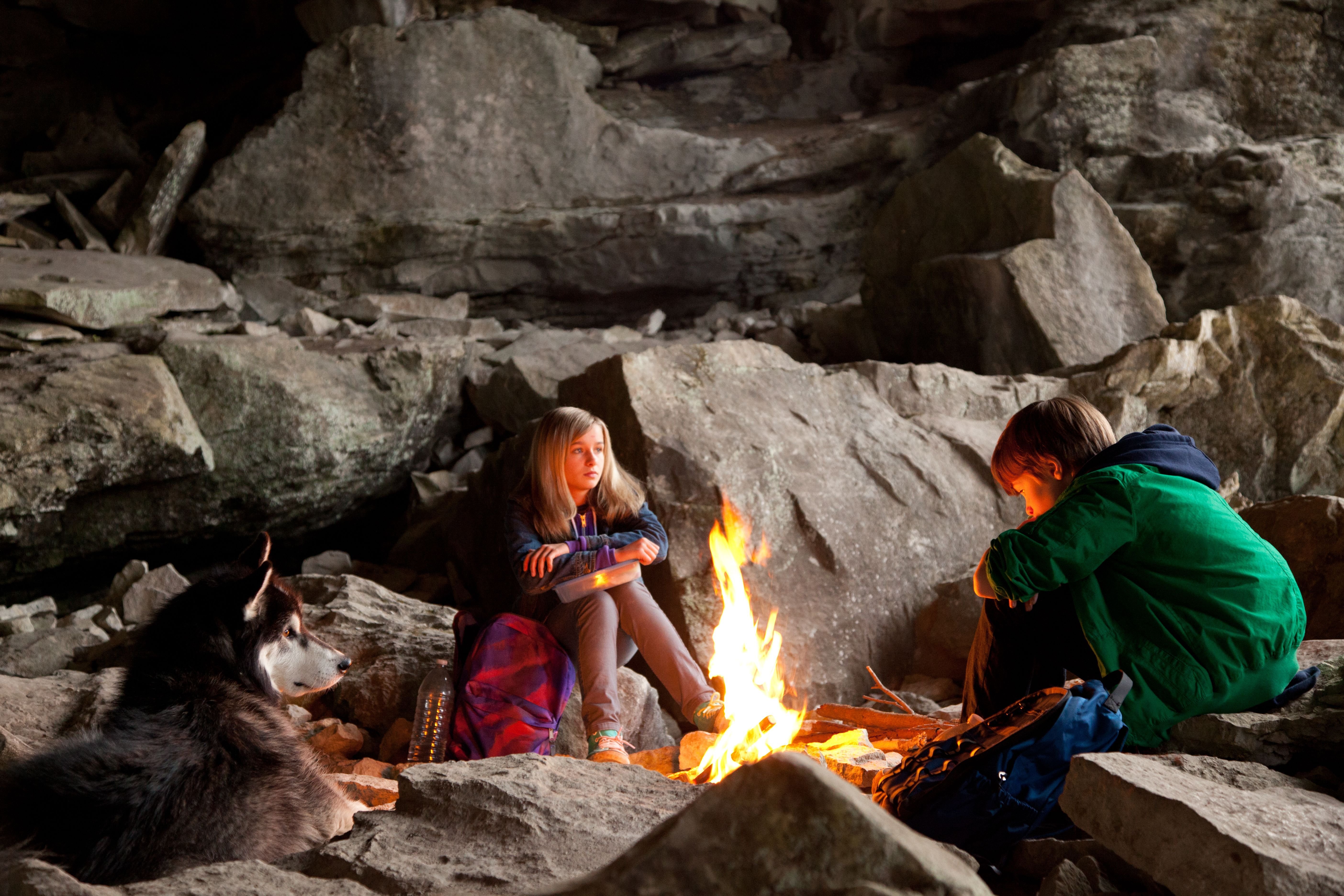 Zach and Hannah spend the night in the cave in, Against The Wild.