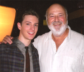 Michael Bolten and Rob Reiner on the set of 