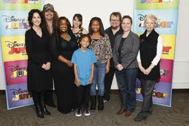 Jaden with Doc McStuffins gang (L-R)Michelle Weiss (Disney Jr. Executive), Jess Harnell (Chilly), Kimberly Brooks (Mom), Lara Jill Miller (Lambie), Jaden Betts (Donny), Kiara Muhammad (Doc), Robbie Rist (Stuffy), Chris Nee (Creator/Executive Producer), Nancy Kanter (Disney Jr. Executive)