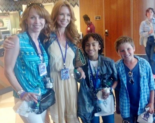 Jaden Betts with mom, Challen Cates and Tyler Champagne at the My Little Pony: Equestria Girls premiere